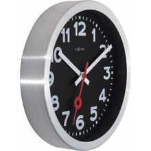 35cm Black NeXtime Station Metal Wall Clock